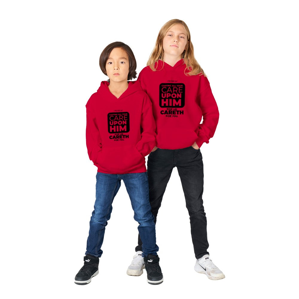 Cast all your cares upon Him Kids Hoodie