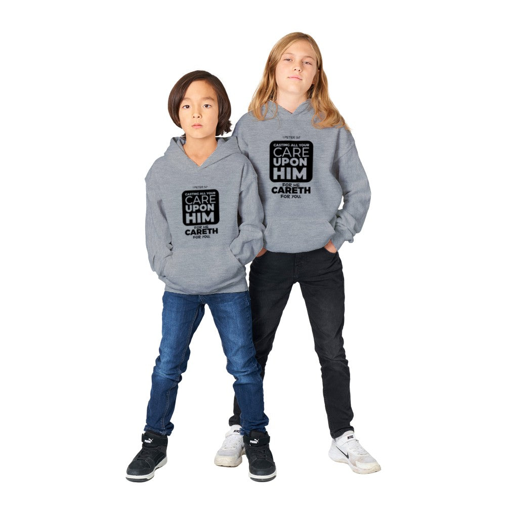 Cast all your cares upon Him Kids Hoodie