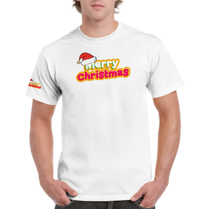 Santa's Merry Christmas T-shirt with right sleeve print