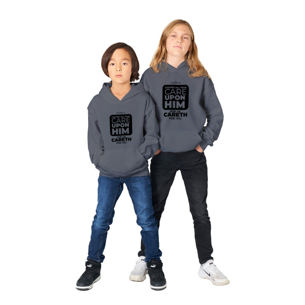 Cast all your cares upon Him Kids Hoodie