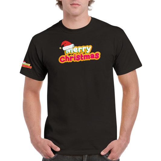 Santa's Merry Christmas T-shirt with right sleeve print