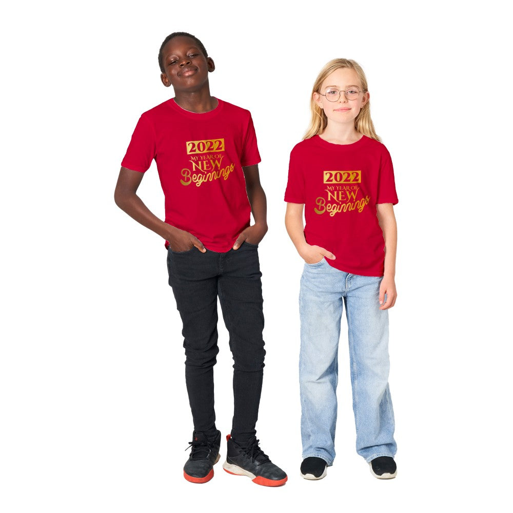 2022, my year of new beginning kids t-shirt