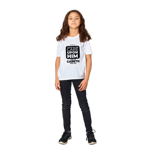 Casting all your cares upon him kids t-shirt