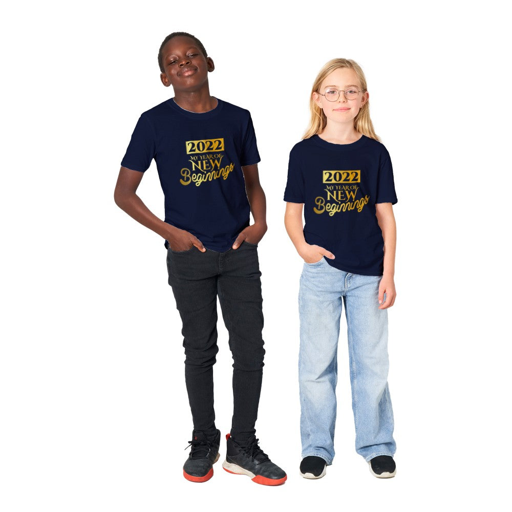 2022, my year of new beginning kids t-shirt