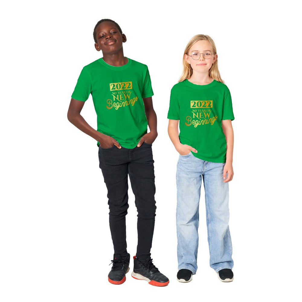 2022, my year of new beginning kids t-shirt