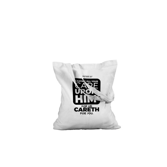 Cast all your cares upon Him Tote Bag