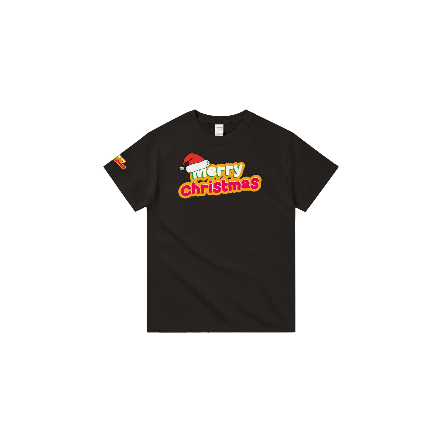 Santa's Merry Christmas T-shirt with right sleeve print
