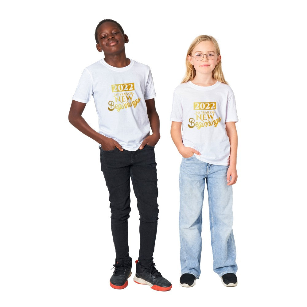 2022, my year of new beginning kids t-shirt