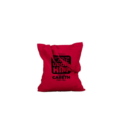 Cast all your cares upon Him Tote Bag