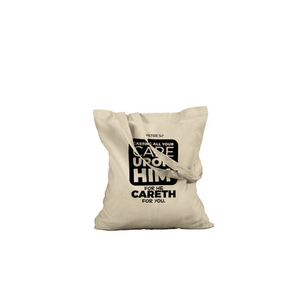 Cast all your cares upon Him Tote Bag